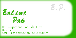 balint pap business card